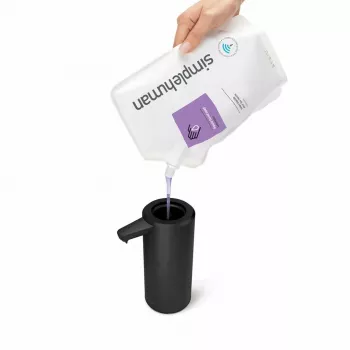 simplehuman ST1084 tunnistin-saippua-annostelija, musta ruostumaton teräs, 266 ml, kosketon automaattinen, infrapunaliiketunnistin, säädettävä määrä, tukkeutumaton pumppu, sormenjälkiä hylkivä