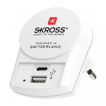 SKROSS Pro+ USB AC30PD maailmanmatka-adapteri 30W USB-C PD ja USB-A
