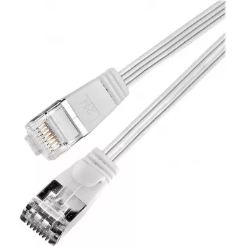 Wirewin Cat.6 SLIM patchkaapeli, STP (PIMF), 0,75 m, valkoinen PKW-STP-SLIM-KAT6 0.75 WS