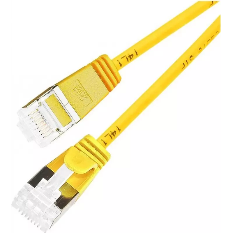 Wirewin PKW-LIGHT-STP-K6A 3.0 GE Cat 6a U/FTP Slim -pyöreä patch-kaapeli, 3,0 m, keltainen, PoE