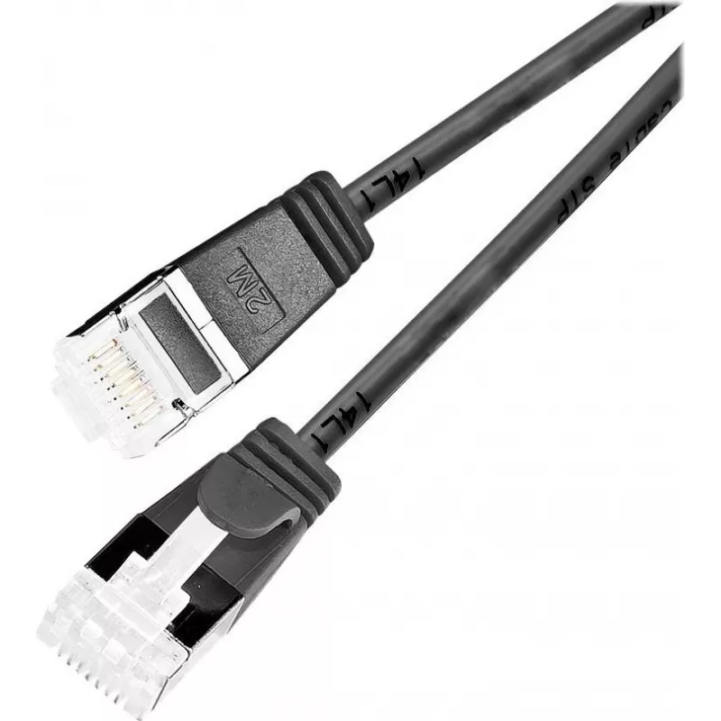 Wirewin Light patch-kaapeli pyöreä U/FTP Cat 6a musta 0,5 m ohut joustava PoE (PKW-LIGHT-STP-K6A 0.5 SW)