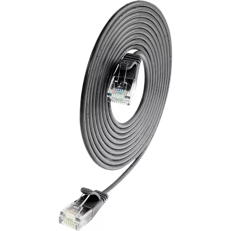 Wirewin SLIM UL6 10 SW - Cat.6 SLIM-Light verkkokaapeli, U/UTP, 10 m, musta PKW-LIGHT-K6 10.0 SW