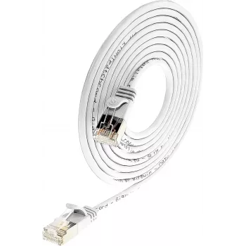 Wirewin Triotronik PKW-LIGHT-STP-K6 15.0 WS Cat6 S/FTP verkkokaapeli, RJ45 pistoke pistokkeeseen, valkoinen, 15 m