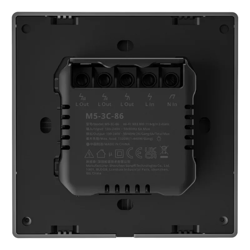 Älykäs tilannevalokytkin WiFi Sonoff M5 3C (3-kanavainen)