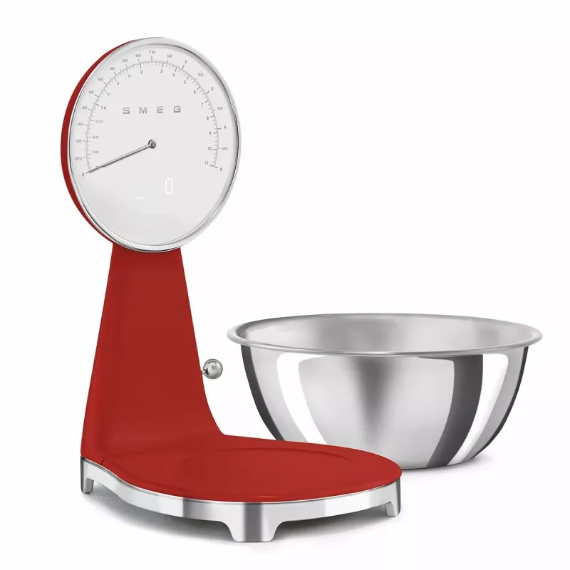 SMEG analoginen ja digitaalinen keittiövaaka punainen KSF01RDWW