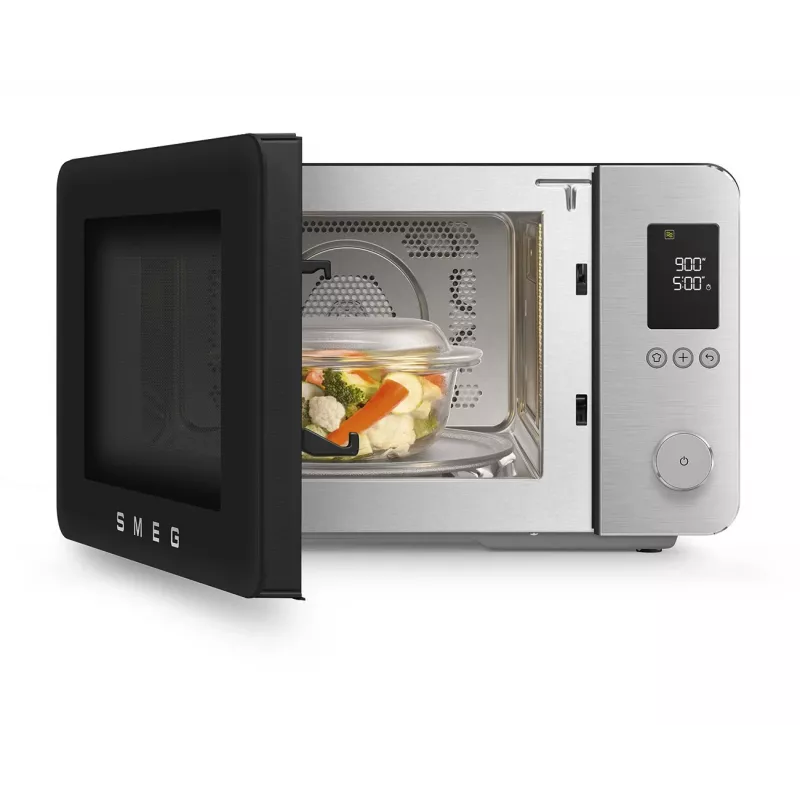Smeg MOC02BLMEU yhdistelmämikroaaltouuni, 9 toimintoa, 2100 W, mattamusta