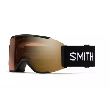 Smith Squad Mag laskettelulasit - musta ChromaPop Pro Gold Mirror ja Storm Rose Flash linsseillä
