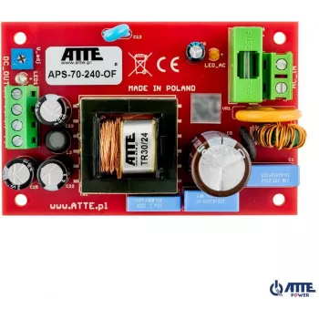 SMPS 24V 3A 72W virtalähde ATTE APS-70-240-OF
