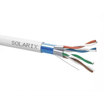 SOLARIX SXKD-6A-FFTP-LSOH Cat.6A F/FTP asennuskaapeli, LSOH, Dca-s2,d2,a1, 500m puukela, harmaa
