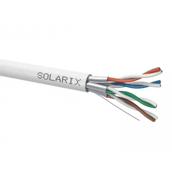 SOLARIX SXKD-6A-FFTP-LSOH Cat.6A F/FTP asennuskaapeli, LSOH, Dca-s2,d2,a1, 500m puukela, harmaa