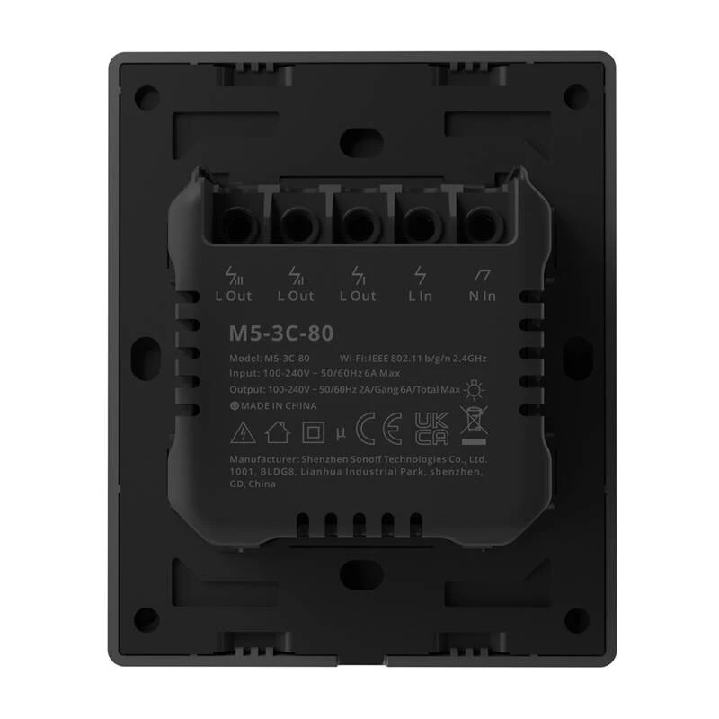 SONOFF M5 älyseinäkytkin M5-3C-80M, Wi-Fi, Matter