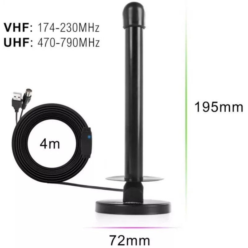 Spacetronik Hook TV DVB-T2 magneettiantenni 28 dBi vahvistimella ja 3 m kaapelilla