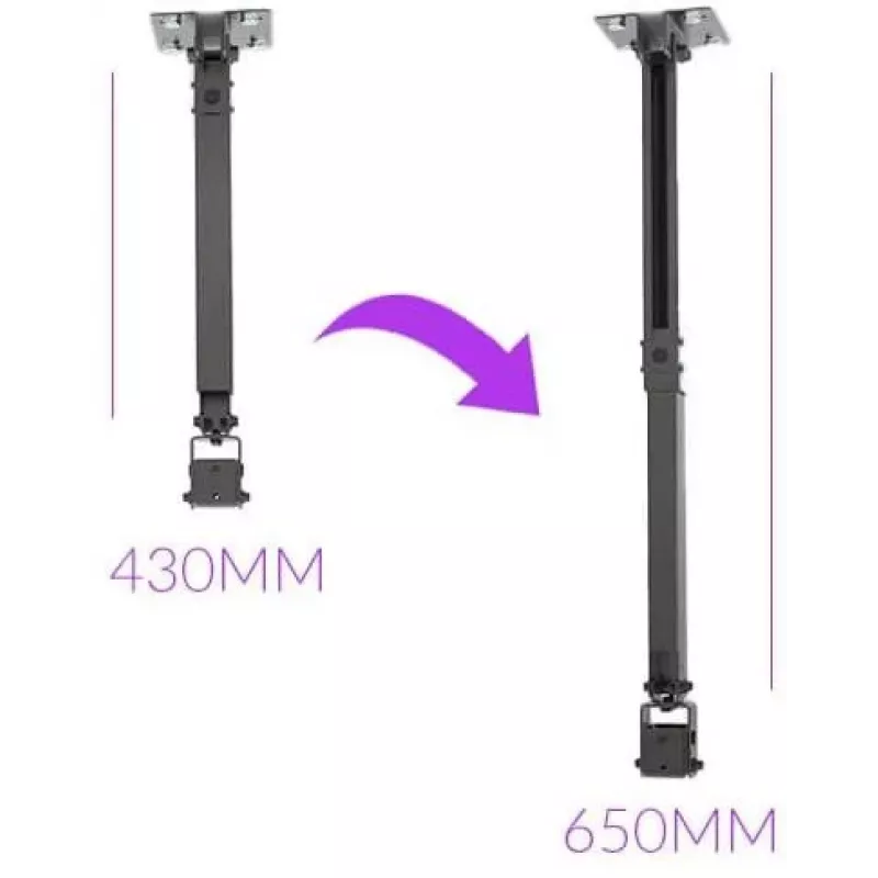 Spacetronik SPA-P01B universaali projektoriteline 2-in-1 katto/seini, 15 kg, teräs, musta