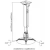 Spacetronik SPA-P01B universaali projektoriteline 2-in-1 katto/seini, 15 kg, teräs, musta