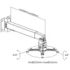 Spacetronik SPA-P01B universaali projektoriteline 2-in-1 katto/seini, 15 kg, teräs, musta