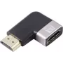 SpeaKa Professional SP-11302004 HDMI-adapteri 8K 60 Hz 4K 120 Hz 90° kulmaliitin uros-naaras musta hopea