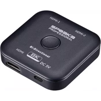 SpeaKa Professional SP-11990132 kaksisuuntainen 2-porttinen HDMI-kytkin 8K 60Hz HDMI 2.1 48Gbps