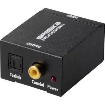 SpeaKa Professional SP-ATDAC-100 AV-muunnin, RCA - Toslink ja koaksiaalinen digitaalinen SP-13904368