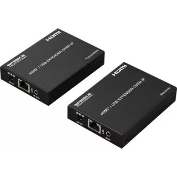 SpeaKa Professional SP-HDE-350 HDMI KVM -jatko verkkokaapelin RJ45 kautta näppäimistö- ja hiiritoiminnolla, 120 m, Full HD 1080p SP-12774724