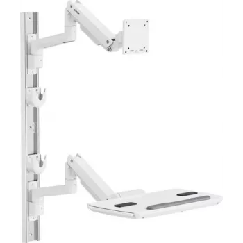 SpeaKa Professional SP-MM-961 Full-Motion-seinäteline 17-49 tuuman näytöille, valkoinen, korkeussäädettävä, käännettävä ja kallistettava, VESA 100x100 asti, 20 kg