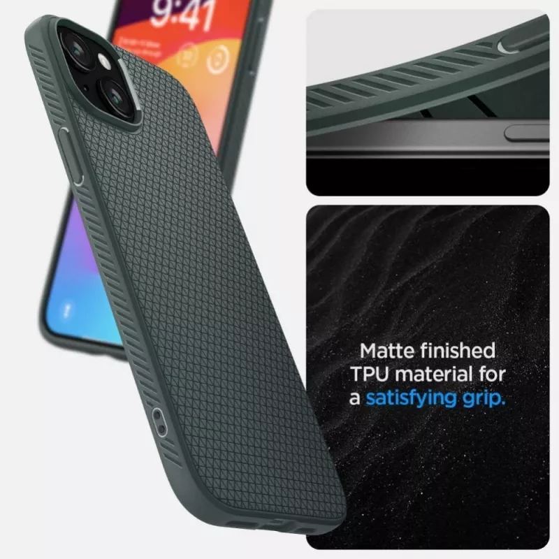 Spigen Liquid Air -kotelo iPhone 15 - Abyss Green