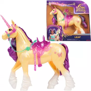 SPINMASTER Unicorn Academy - yksisarvinen Leaf (28 cm, aito harja ja häntä, irrotettava suitset, satula ja harja)