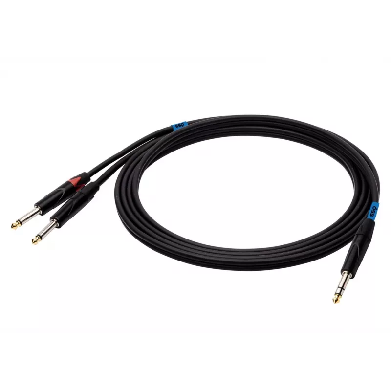 SSQ JSJM2 SS-1453 kaapeli 3,5 mm stereo - 2x 3,5 mm mono 2 m musta