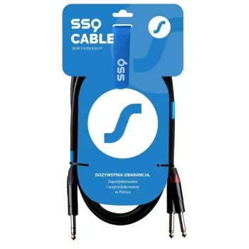 SSQ JSJM2 SS-1453 kaapeli 3,5 mm stereo - 2x 3,5 mm mono 2 m musta