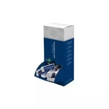 STAEDTLER Mars plastic pyyhekumi, premium-laatu, myyntilaatikko 40 kpl, liukusuojalla, valkoinen, sellofaanipakattu (526 50CA40)