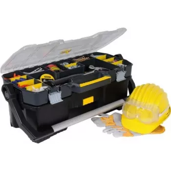STANLEY 19 työkalulaukku organiserilla STST1-70317 – 30,5L iskunkestävä polypropeeni, musta/keltainen