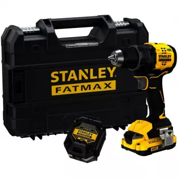 STANLEY akkuporakone (SFMCD714D1T-QW), 18V (musta/keltainen, Li-Ion akku 2,0 Ah, Pro-Stack laukku)