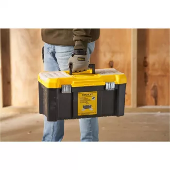 STANLEY Essential 19 inch työkalulaatikko järjestelijöillä, musta/keltainen