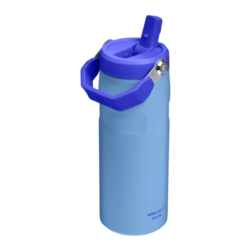STANLEY IceFlow Bottle Flip Straw 2.0 0,47L vaaleansininen termospullo pillillä