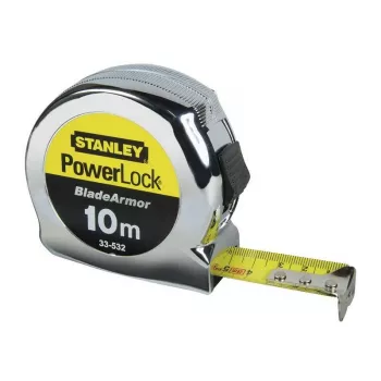 STANLEY Micro Powerlock 10m jatkojohtokela – 4 suko-pistorasiaa, IP44, ylikuumenemissuoja, 3G1,5mm² H05VV-F, 3500W kelattuna