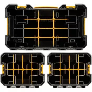 STANLEY PRO-STACK Järjestelijäsarja 3-osainen Musta/Läpinäkyvä