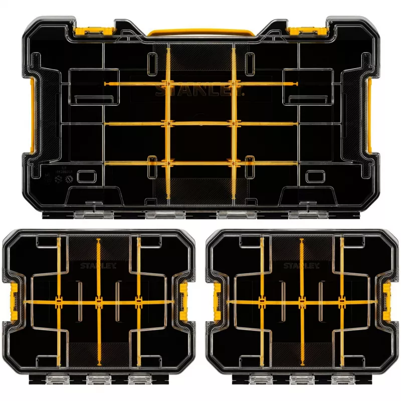 STANLEY PRO-STACK Järjestelijäsarja 3-osainen Musta/Läpinäkyvä