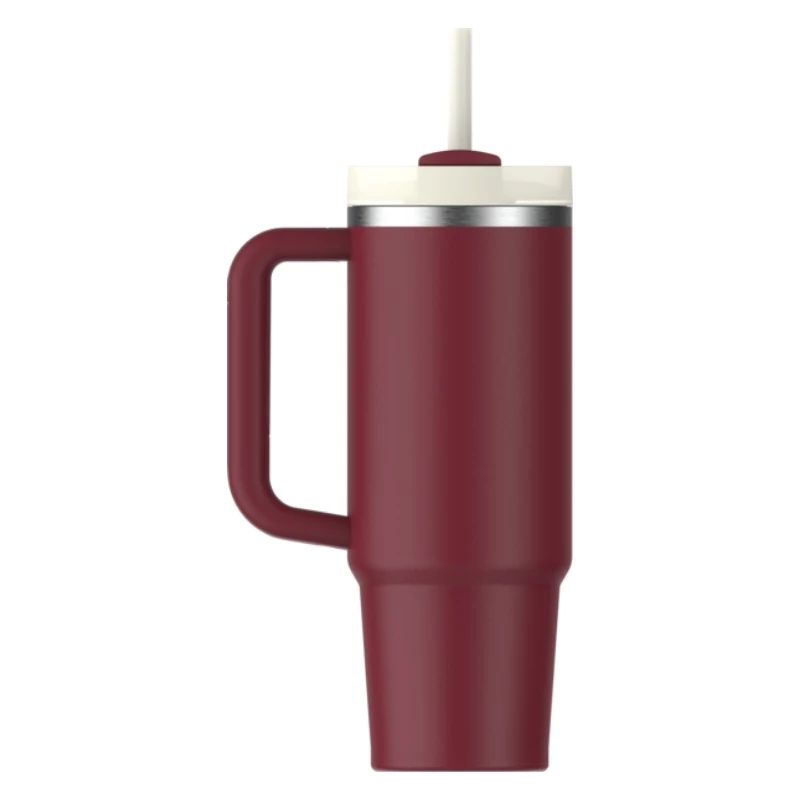 STANLEY Quencher H2.0 FlowState Tumbler 0,89L tummanpunainen pillillä