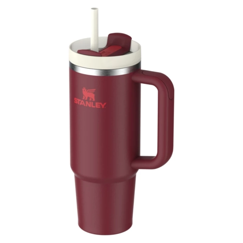 STANLEY Quencher H2.0 FlowState Tumbler 0,89L tummanpunainen pillillä