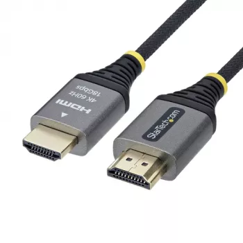 StarTech.com 0,5 m Premium High Speed HDMI -kaapeli Ethernetillä - 4K 30 Hz, HDMI-uros HDMI-urokseen, musta ja hopea