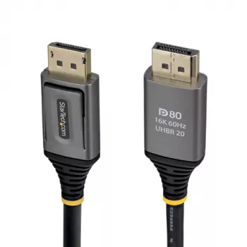 StarTech.com DisplayPort 2.1 -kaapeli - DP80 - 1 m - DisplayPort uros DisplayPort urokseen - musta