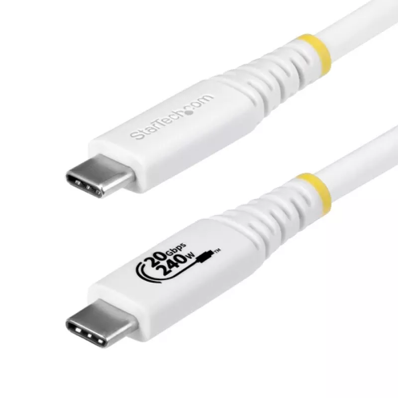 StarTech.com USB4 USB-C - USB-C -kaapeli, 20 Gbps, 240W PD, 2 m, valkoinen