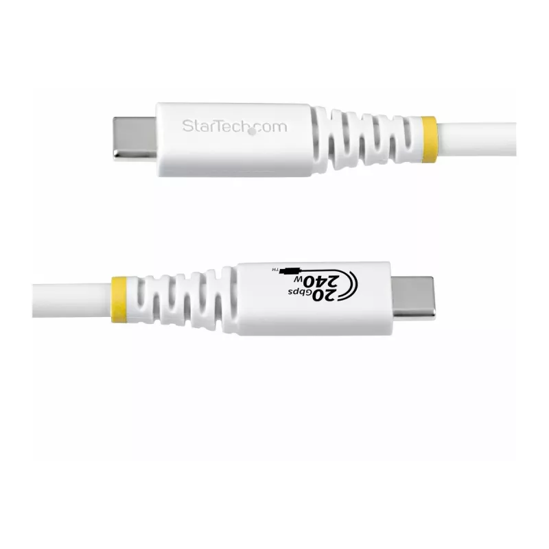 StarTech.com USB4 USB-C - USB-C -kaapeli, 20 Gbps, 240W PD, 2 m, valkoinen