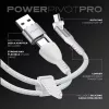 STATIK PowerPivot Pro nylonpunottu kaapeli, USB-C - USB-C, 3m, valkoinen