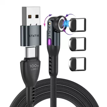 Statik 360 Pro -kaapeli 2.0 vain USB-C; 1 m, musta