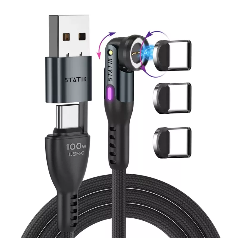 Statik 360 Pro -kaapeli 2.0 vain USB-C; 1 m, musta