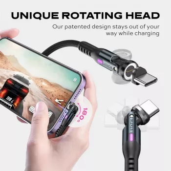 Statik 360 Pro -kaapeli 2.0 vain USB-C; 1 m, musta