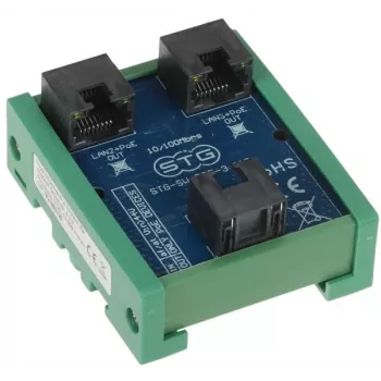 STG STG-SW-POE-3-110 PoE-kytkin / jatko, 2 PoE-porttia + 1 uplink, 10/100 Mbit/s
