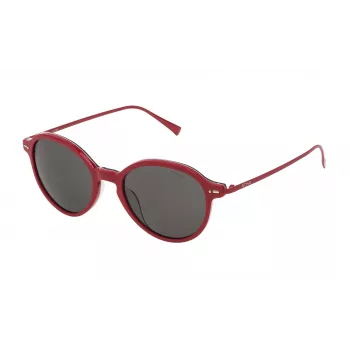 STING unisex-aurinkolasit SST007510TA6 - musta asetaattikehys, harmaat polykarbonaattilinssit, UV400-suoja, 51 mm linssin leveys