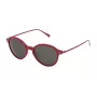 STING unisex-aurinkolasit SST007510TA6 - musta asetaattikehys, harmaat polykarbonaattilinssit, UV400-suoja, 51 mm linssin leveys