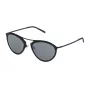 STING unisex-aurinkolasit SST07552531X - suorakaiteen muotoinen musta kehys, harmaat polykarbonaattilasit, UV400-suoja, 52 mm lasin leveys